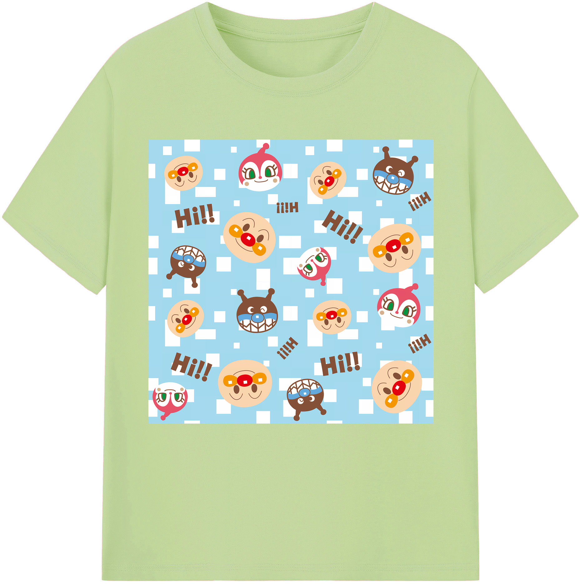 （画像用） アンパンマン Anpanman 綿100％半袖Tシャツ（フロントプリント）